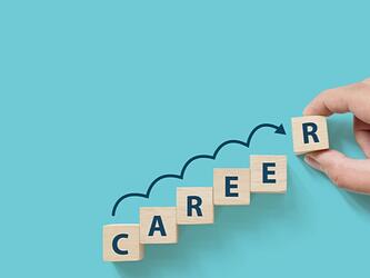 wooden blocks spelling career